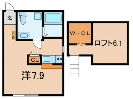 PRIMA ROSSO (ワンルーム/2階)の間取り写真