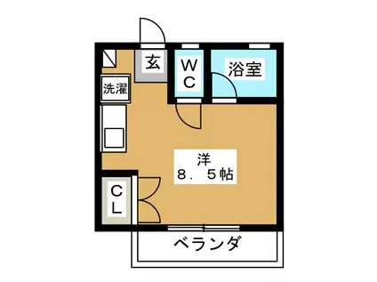 ジュネスコート(ワンルーム/1階)の間取り写真