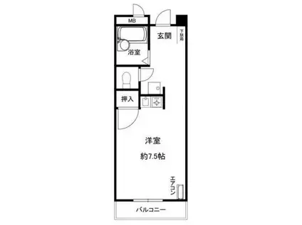 M・Mクラブ(ワンルーム/3階)の間取り写真