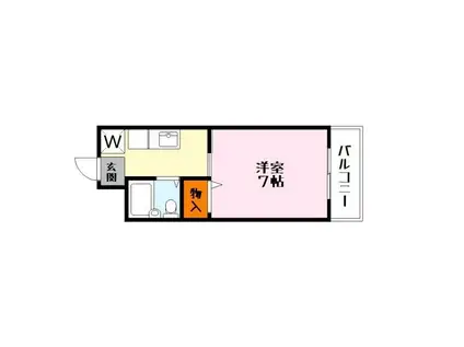 プラザ上笠(1K/2階)の間取り写真