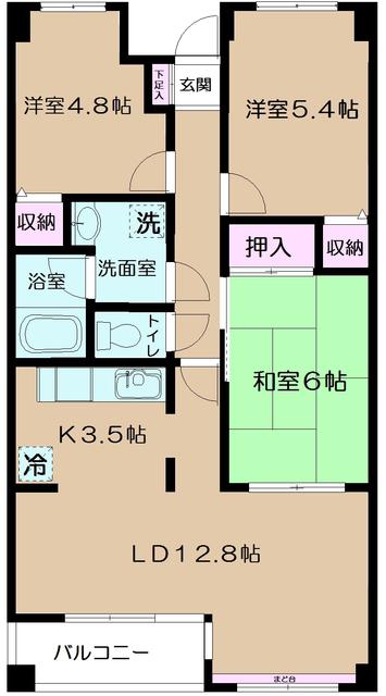 シルクフォルム(3LDK/4階)の間取り写真