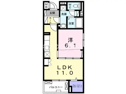 サニーレジデンス野田 II(1LDK/4階)の間取り写真