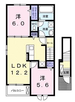 グランドール リアン(2LDK/2階)の間取り写真
