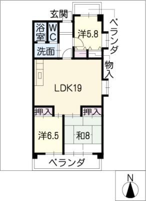 THE COMFORT(3LDK/2階)の間取り写真
