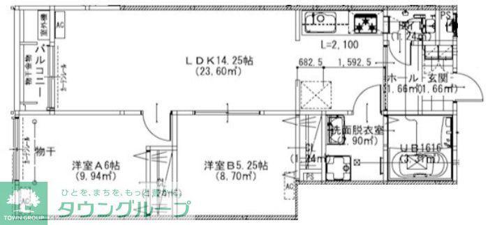 T-FORT MISATO(2LDK/1階)の間取り写真