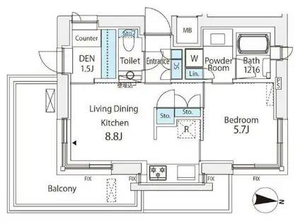 番町會所(1LDK/3階)の間取り写真
