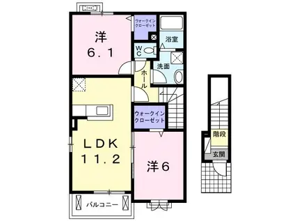 ボアソルテ(2LDK/2階)の間取り写真