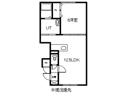 ミモレット(1LDK/2階)の間取り写真