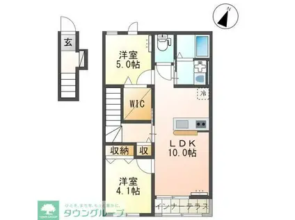 ヴォーグ(2LDK/2階)の間取り写真