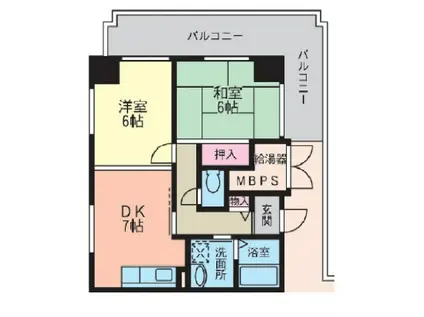 メイカビル(2LDK/5階)の間取り写真