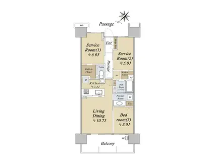 シティテラス赤羽(1SLDK/11階)の間取り写真
