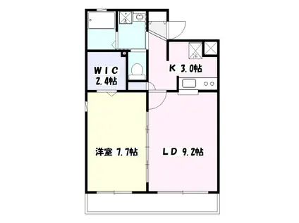 LALLURE MELLEM(1LDK/2階)の間取り写真