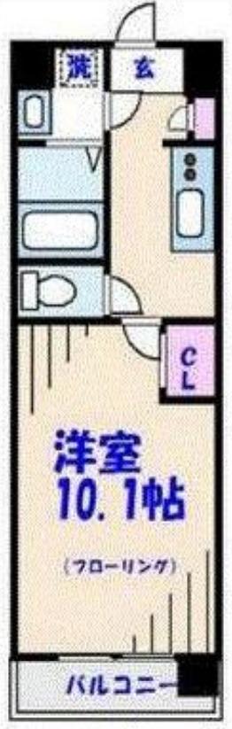 ミッツ・メロディア(1K/4階)の間取り写真