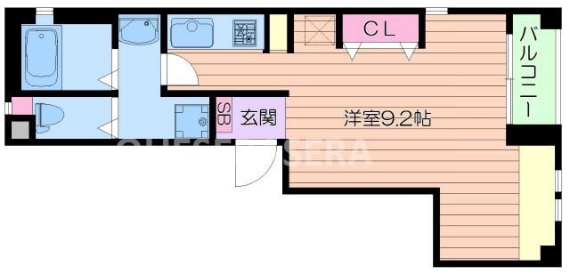 梅田淀屋橋MNT(1K/2階)の間取り写真