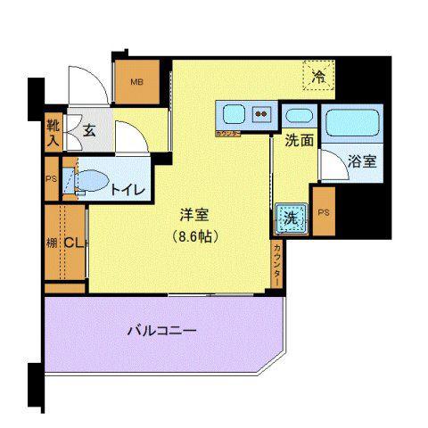 LUMEED南千住(ワンルーム/3階)の間取り写真
