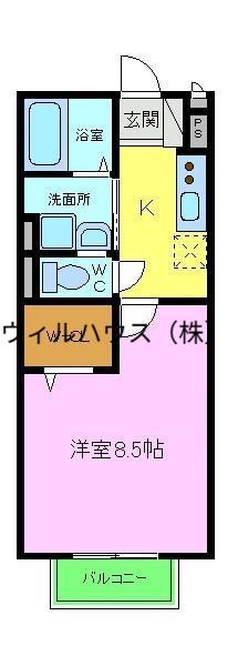 シャルト(1K/1階)の間取り写真