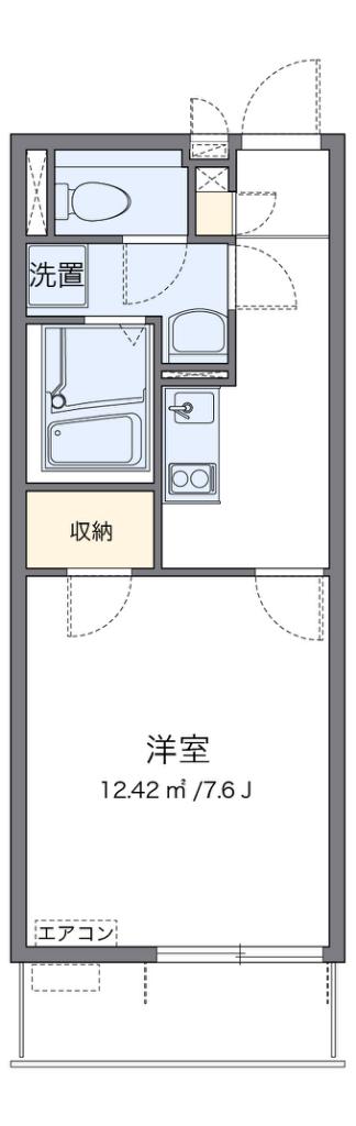 クレイノグラシアス ワン(1K/3階)の間取り写真