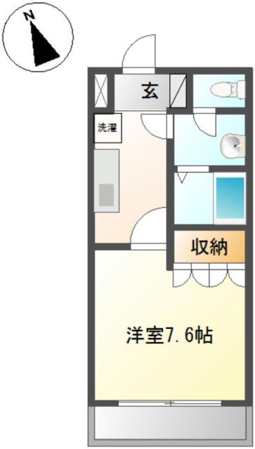 アップヒルズ201(1K/2階)の間取り写真