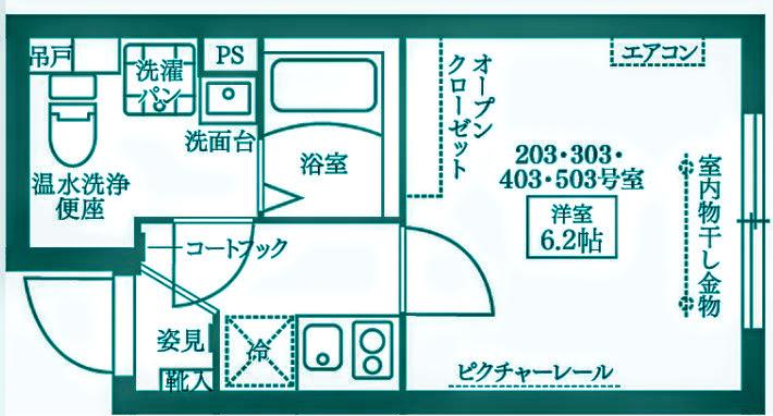 ココキューブ大森2(1K/4階)の間取り写真