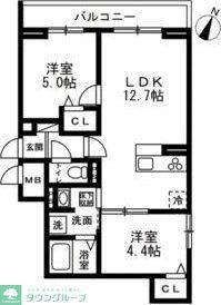 NOBLE VILLA TOZUKA(2LDK/2階)の間取り写真