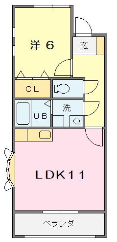 グレイスCHIE(1LDK/1階)の間取り写真