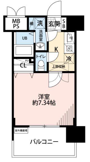 サヴォイ博多ブールバール(1K/15階)の間取り写真
