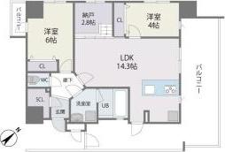 MODERN ASPIRATION 平尾駅前(2LDK/4階)の間取り写真