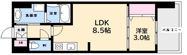THE AL COURT(1LDK/2階)の間取り写真