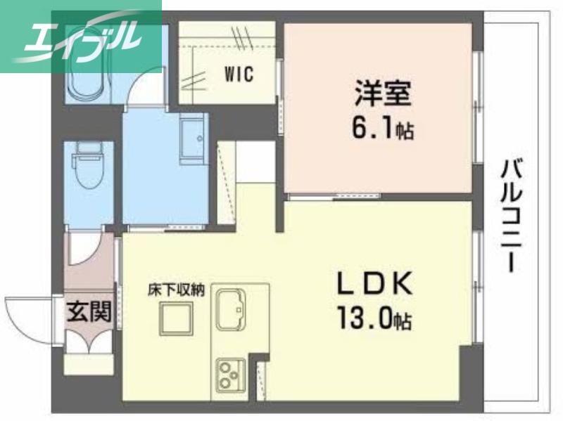 シャーメゾンテラス B棟(1LDK/1階)の間取り写真