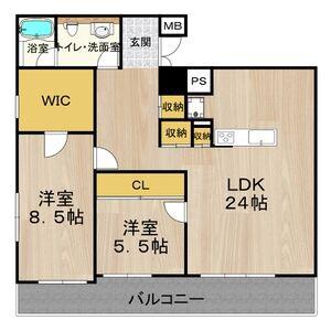 グラスホッパー(2LDK/11階)の間取り写真