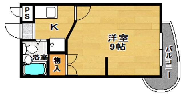 グリーンウッド郡山(1K/2階)の間取り写真