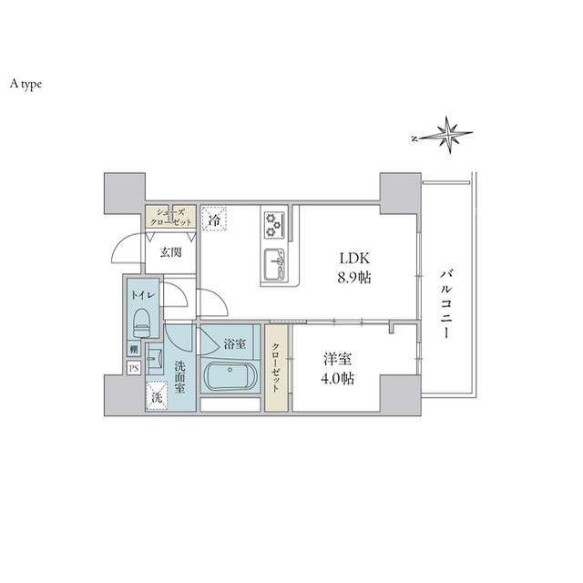 パティオ大手門(1LDK/8階)の間取り写真