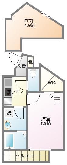 FAIS UN REVE日吉本町(1K/1階)の間取り写真
