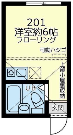 ユナイト大岡エミリア・プッチ(ワンルーム/2階)の間取り写真