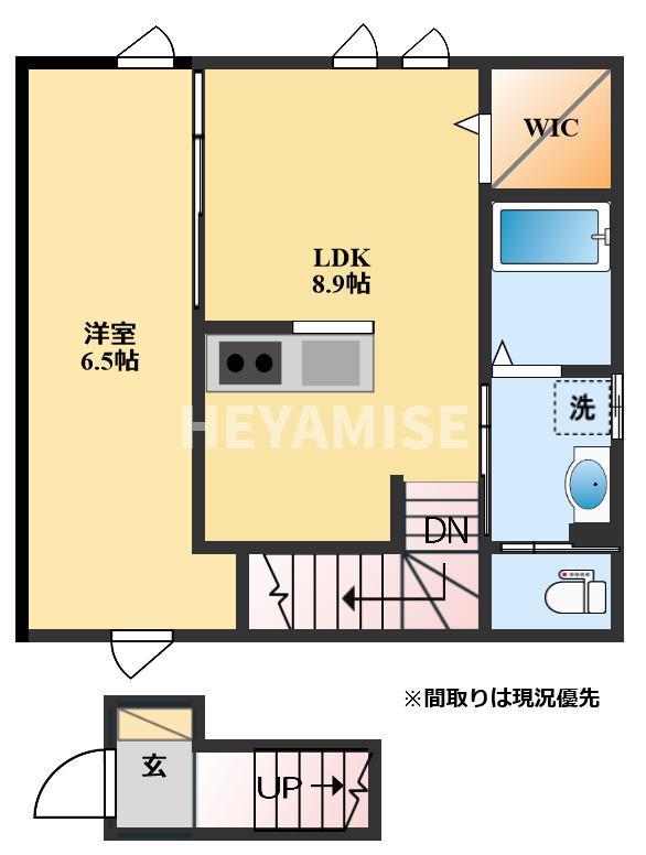 GRAND HAPPINESS(1LDK/2階)の間取り写真