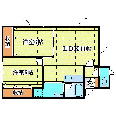 ノースヒル73(2LDK/2階)の間取り写真
