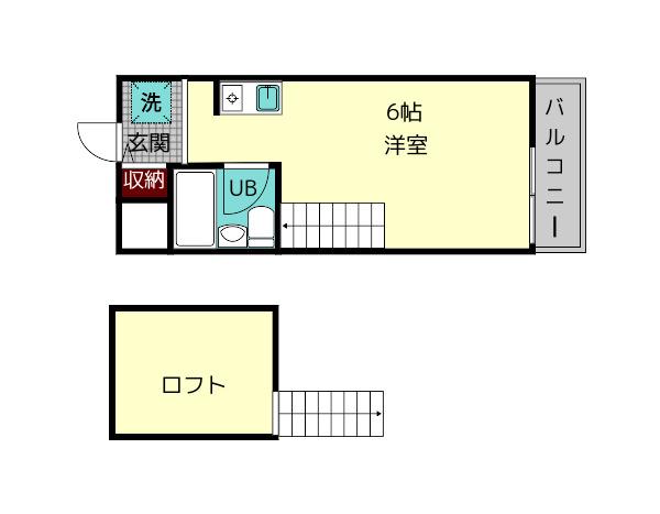 シャルマン石見(ワンルーム/1階)の間取り写真