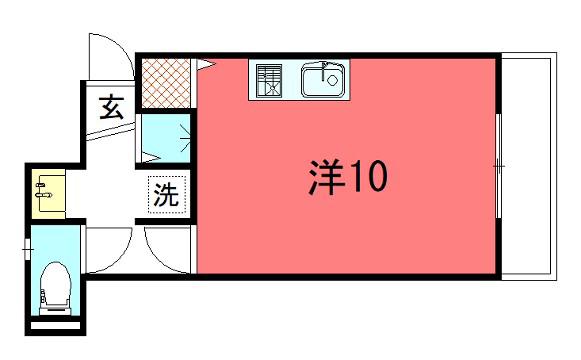 ハイム京都下鴨(ワンルーム/2階)の間取り写真