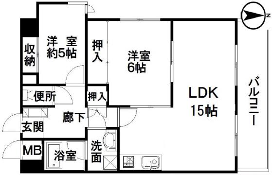 AD-HOC本町(3DK/4階)の間取り写真