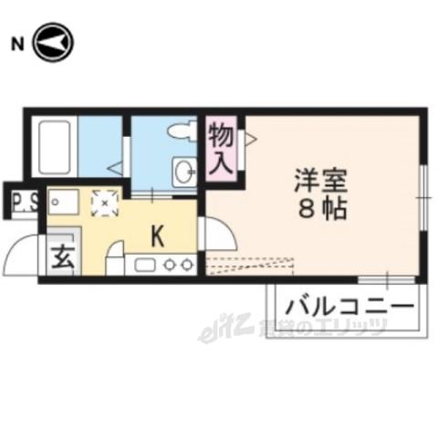 アークリード洛北(1K/2階)の間取り写真