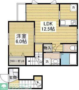 メゾン ド フェリシア(1LDK/2階)の間取り写真