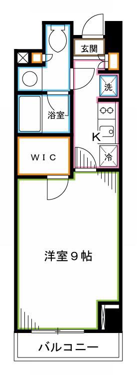 レジディア杉並方南町(1K/2階)の間取り写真