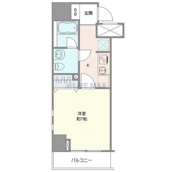 AXAS高田馬場(1K/5階)の間取り写真