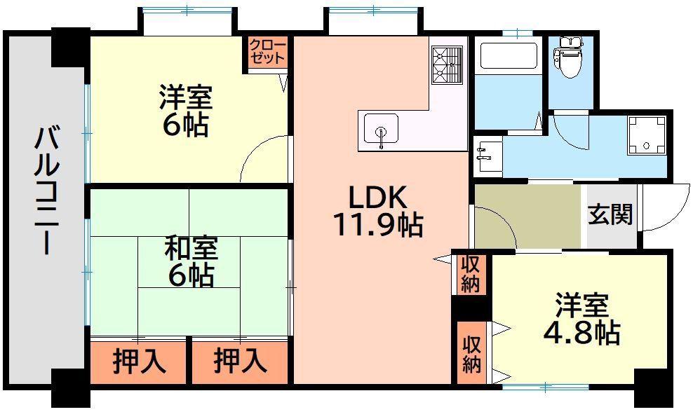 第17共立ビル(3LDK/11階)の間取り写真
