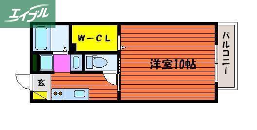 カフェテリアワケII(1K/2階)の間取り写真