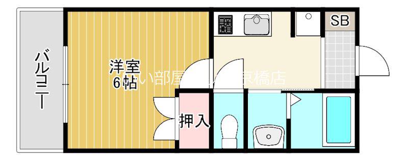 第二奥村ハイツ(1K/1階)の間取り写真