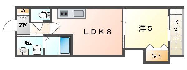 セレニティ出雲町A棟(1LDK/2階)の間取り写真