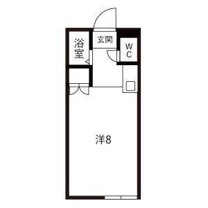 プリティスギタ(ワンルーム/2階)の間取り写真
