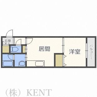ベルマーレ八軒(1LDK/4階)の間取り写真