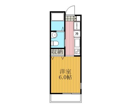 ヒューマンパレス南流山ⅦC(ワンルーム/2階)の間取り写真